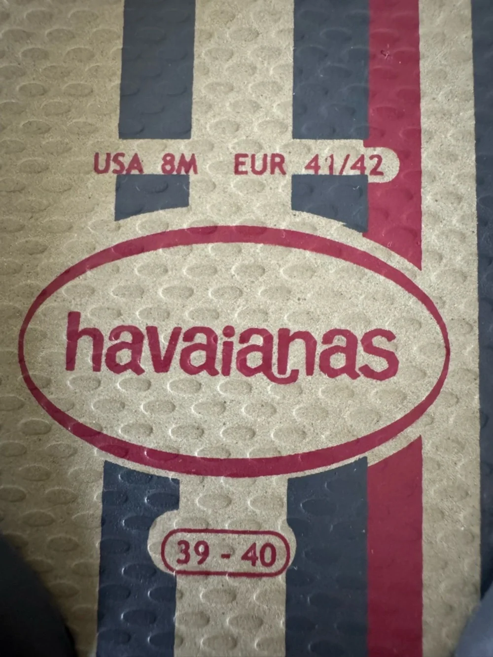 Havaianas Top Nautical grey‎ red rubber flip flops unisex men’s size 8